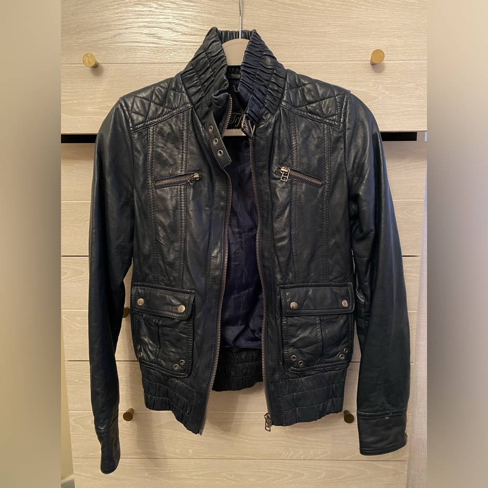 Zara TRF Leather Motorcycle Jacket XS